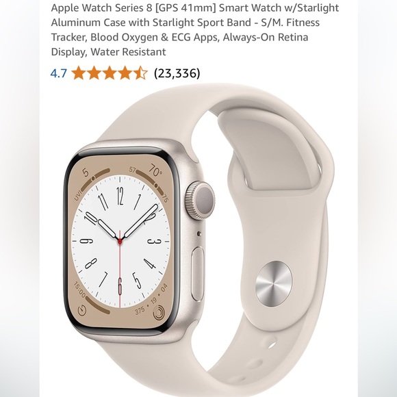Apple Watch Series 8 with Beige Band - Picture 4 of 5